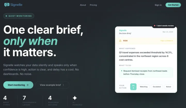 From Spreadsheet Overload to 60-Second Decision Briefs: Signelle's AI Data Platform